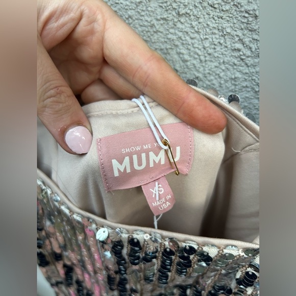 Show Me Your Mumu Eden Midi Dress in Platinum Party Sequins New with Tags! - Picture 6 of 10